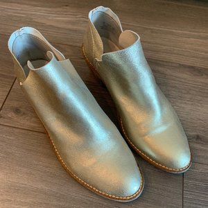 Kelsi Dagger gold silver soft leather booties